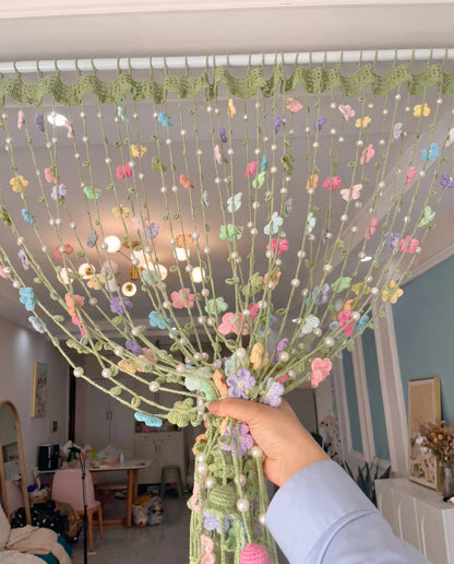Handmade Crochet Flower Curtain